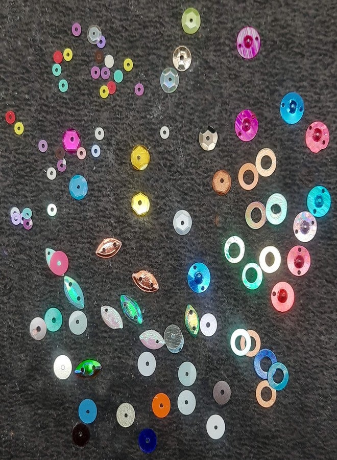 eshoppee Multi Color Sequins Sitara,150 gm Box,for Jewellery Making Necklace Bracelet Earring Embroidery Material Art and Craft DIY kit, Glitter Sequince Rhinestones Beads (8) - Image 3
